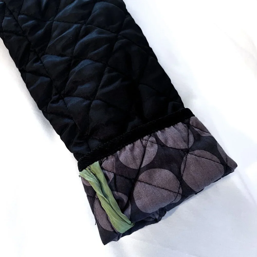 Boden Black Diamond Quilted Jacket with Corduroy Trim Size 6